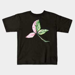 Syngonium Pink Splash Leaf Kids T-Shirt